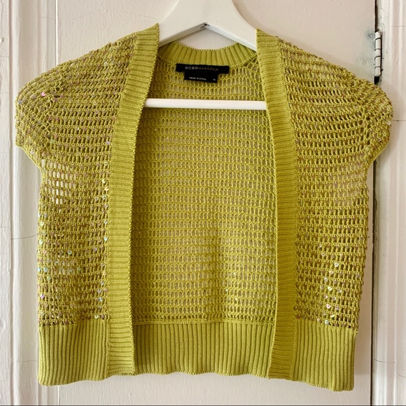 BCBGMaxAzria 100% silk sequin crop cardigan, size XS - Picture 2 of 6